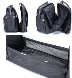 Luiertas - Multifuctioneel Luiertas 3 In 1 - Met Babybedje - Met Verschoningsmatje - Grijs - Met Usb - Met Verdikt Matras -Baby Care Verkoop 1120x1200