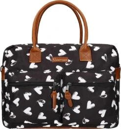 Kidzroom Black And White Luiertas - Zwart - Ophanglussen Kinderwagen - Verschoonmatje - Verstelbare Schouderband -Baby Care Verkoop 1125x1200 1