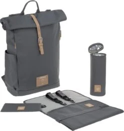 LÄSSIG Luiertas Rolltop Backpack Rugzak Incl Verschoningsmatje Antraciet 13 LÄSSIG Luiertas Rolltop Backpack Rugzak Incl Verschoningsmatje Antraciet -Baby Care Verkoop 1137x1200 2