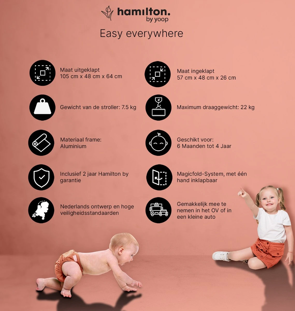 Hamilton By Yoop S1 Plus Buggy – Nieuw En Hoger 2023 Model – Premium Budget Stroller Met One Hand Folding Technologie – Zwart/Antraciet – Lichte, Verstelbare En Wendbare Kinderwagen Met Vele Gemakken 2 Hamilton By Yoop S1 Plus Buggy – Nieuw En Hoger 2023 Model – Premium Budget Stroller Met One Hand Folding Technologie – Zwart/Antraciet – Lichte, Verstelbare En Wendbare Kinderwagen Met Vele Gemakken - Image 2