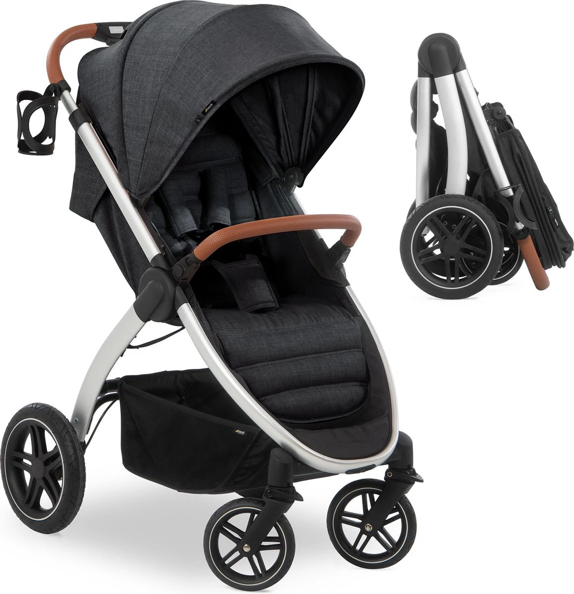 Hauck UpTown Buggy - Met één Hand Opvouwbaar - Zwart 1 Hauck UpTown Buggy - Met één Hand Opvouwbaar - Zwart