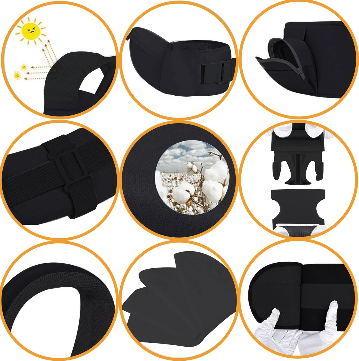 Deryan Pack Luxe Ergonomische Draagzak - Babydrager + Opbergvakjes - Zwart 13 Deryan Pack Luxe Ergonomische Draagzak - Babydrager + Opbergvakjes - Zwart - Image 13