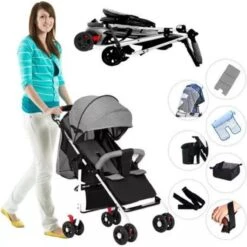 Child Supplies Buggy - Inklapbare Buggy - Baby Stroller - 3 In 1 - Kinderwagen - Grijs -Baby Care Verkoop 1198x1200 2
