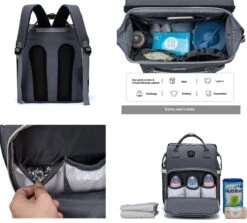 Luiertas - Multifuctioneel Luiertas 3 In 1 - Met Babybedje - Met Verschoningsmatje - Grijs - Met Usb - Met Verdikt Matras -Baby Care Verkoop 1200x1084
