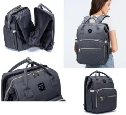 Luiertas - Multifuctioneel Luiertas 3 In 1 - Met Babybedje - Met Verschoningsmatje - Grijs - Met Usb - Met Verdikt Matras -Baby Care Verkoop 1200x1090