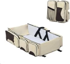 Merkloos Decopatent® Baby Bed - Luiertas - Reisbedje Voor Baby’s En Kleuters - Opvouwbare Reiswieg - Reisbed Met Matras - Reistas - Creme -Baby Care Verkoop 1200x1106