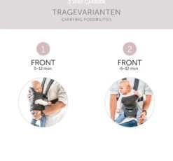 Hauck 2 Way Carrier Draagzak - Buikdrager - Melange Charcoal -Baby Care Verkoop 1200x1116 2