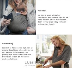 Baby Draagdoek - Babywrap - Baby Carrier - Babydrager - Buikdrager Baby – Baby Draagzak - Baby Sling | Luminatic® | Ergonomisch | Met Tasje | Zwart -Baby Care Verkoop 1200x1130 2