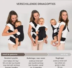 Fillikid Draagzak/Doek - 4 In 1 Ergonomische Buikdrager En Rugdrager - Zwart -Baby Care Verkoop 1200x1131