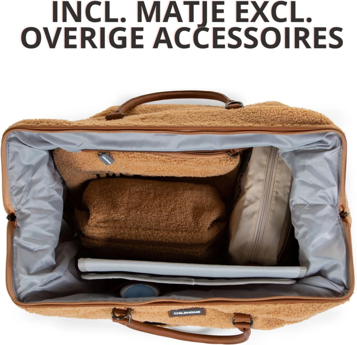 Childhome Mommy Bag Groot - Teddy - Beige 3 Childhome Mommy Bag Groot - Teddy - Beige - Image 3