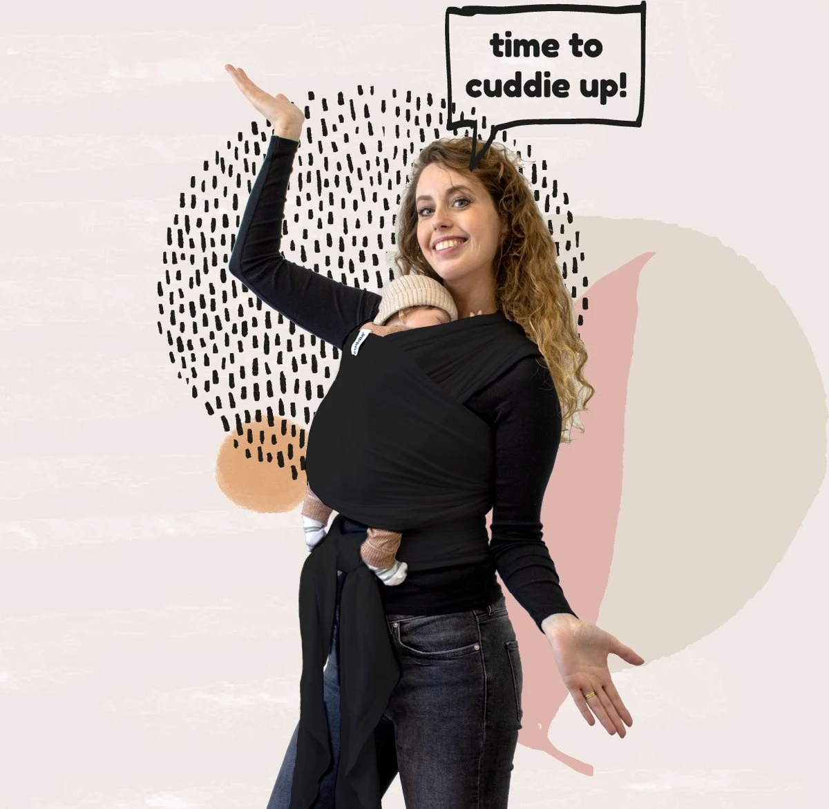 Cuddie Baby Draagdoek - Premium Organic Baby Draagdoek Gemaakt Van Bio Katoen - Newborns Tot 15 Kg - Baby Cadeau - Met Wenskaart - Zwart 11 Cuddie Baby Draagdoek - Premium Organic Baby Draagdoek Gemaakt Van Bio Katoen - Newborns Tot 15 Kg - Baby Cadeau - Met Wenskaart - Zwart - Image 11