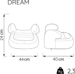 Nania - Zitverhoger Dream Luxe - Groep 2/3 (van 15 Tot 36 Kg) - 3 Tot 12 Jaar - Grijs -Baby Care Verkoop 1200x1186 1