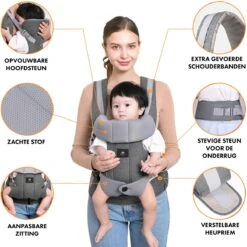 Deryan Ergonomische Draagzak - Buikdrager 2-in-1 Antraciet -Baby Care Verkoop 1200x1199 5