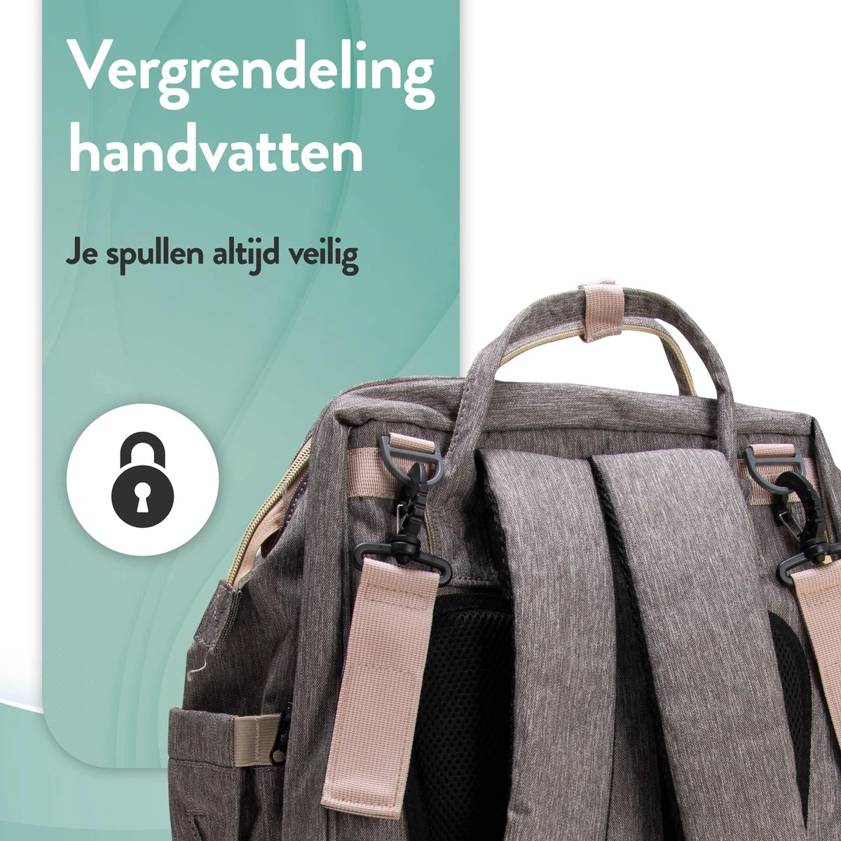 Luiertas Rugzak - Monx Luiertas Verzorgingstas Met Uitklapbaar Babybedje - Overzichtelijke Luierrugzak Extra Buggy En Kinderwagen Haken Inclusief Geïsoleerde Flessenhouder - Grijs 12 Luiertas Rugzak - Monx Luiertas Verzorgingstas Met Uitklapbaar Babybedje - Overzichtelijke Luierrugzak Extra Buggy En Kinderwagen Haken Inclusief Geïsoleerde Flessenhouder - Grijs - Image 12