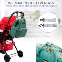Luiertas Rugzak - Gratis Flessenwarmer En Gratis Kinderwagen Haken - Eindeloos Opbergruimte - Ruime Luiertas - Draaggemak - Mint-groen -Baby Care Verkoop 1200x1200 140