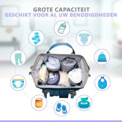 Luiertas Rugzak - Gratis Flessenwarmer En Gratis Kinderwagen Haken - Eindeloos Opbergruimte - Ruime Luiertas - Draaggemak - Donker Blauw -Baby Care Verkoop 1200x1200 143