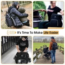 NanaBeebi Luiertas Rugzak Met Verschoonmatje - Zwart - Inclusief Flessenwarmhouder - Kinderwagenhaken En Isoleervak -Baby Care Verkoop 1200x1200 147