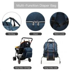 Miss Lulu Luiertas Rugzak - Luiertas Met USB Oplaadstation - Baby Tas Inclusief Buggy En Kinderwagen Haken - Blauw (E6705USB NY) -Baby Care Verkoop 1200x1200 176