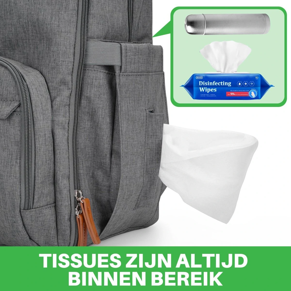 Brisby Slijtvaste Luiertas – Verzorgingstas – Met Buggymontage -Donkergrijs 6 Brisby Slijtvaste Luiertas – Verzorgingstas – Met Buggymontage -Donkergrijs - Image 6