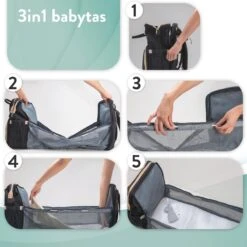Luiertas Rugzak - Monx Luiertas Verzorgingstas Met Uitklapbaar Babybedje - Overzichtelijke Luierrugzak Extra Buggy En Kinderwagen Haken Inclusief Geïsoleerde Flessenhouder - Zwart -Baby Care Verkoop 1200x1200 211