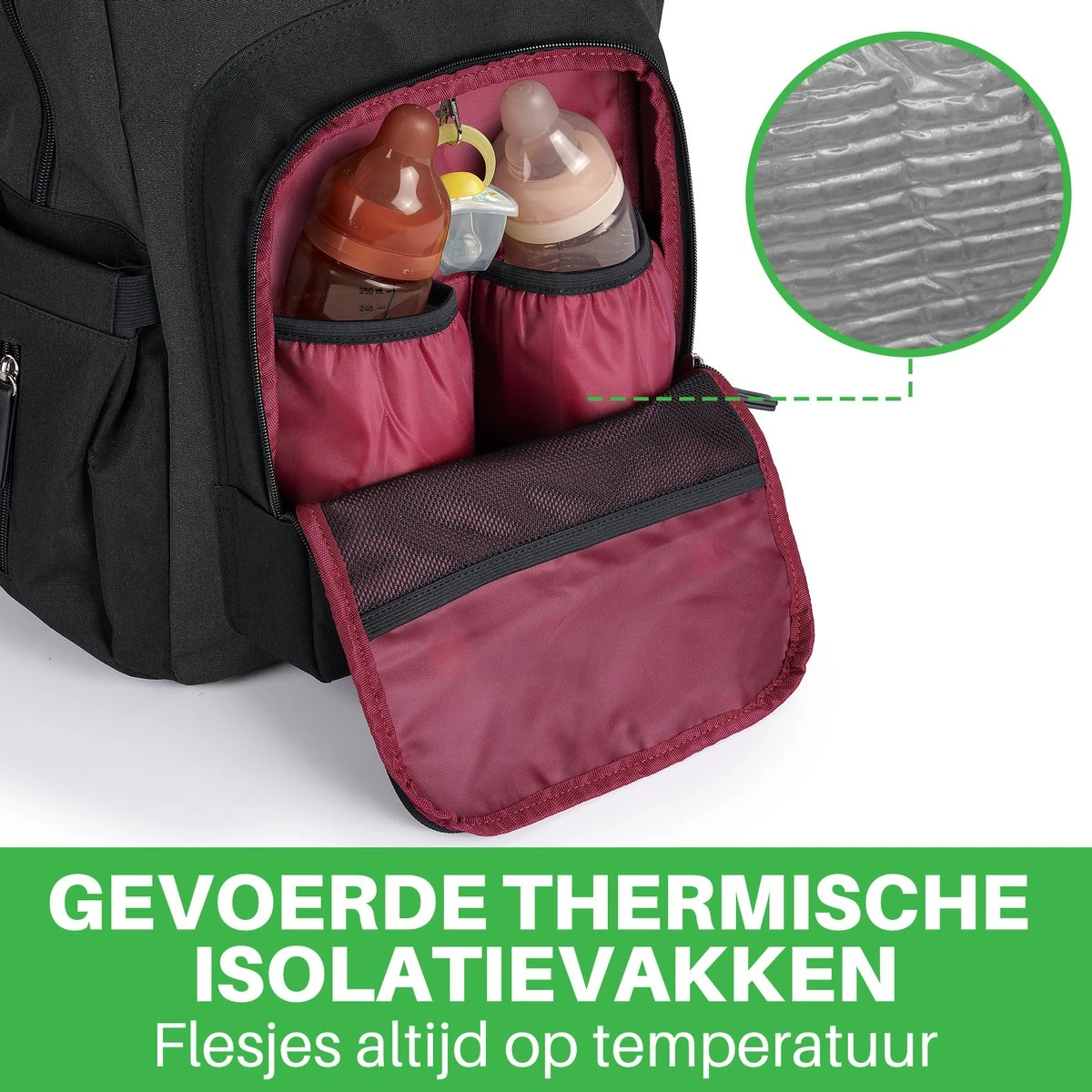Brisby Slijtvaste Luiertas – Verzorgingstas - Two Tone Zwart En Donkergrijs - Inclusief Verschoonmatje - Isoleervakken - Met Geïntegreerde Kinderwagen Haken 4 Brisby Slijtvaste Luiertas – Verzorgingstas - Two Tone Zwart En Donkergrijs - Inclusief Verschoonmatje - Isoleervakken - Met Geïntegreerde Kinderwagen Haken - Image 4