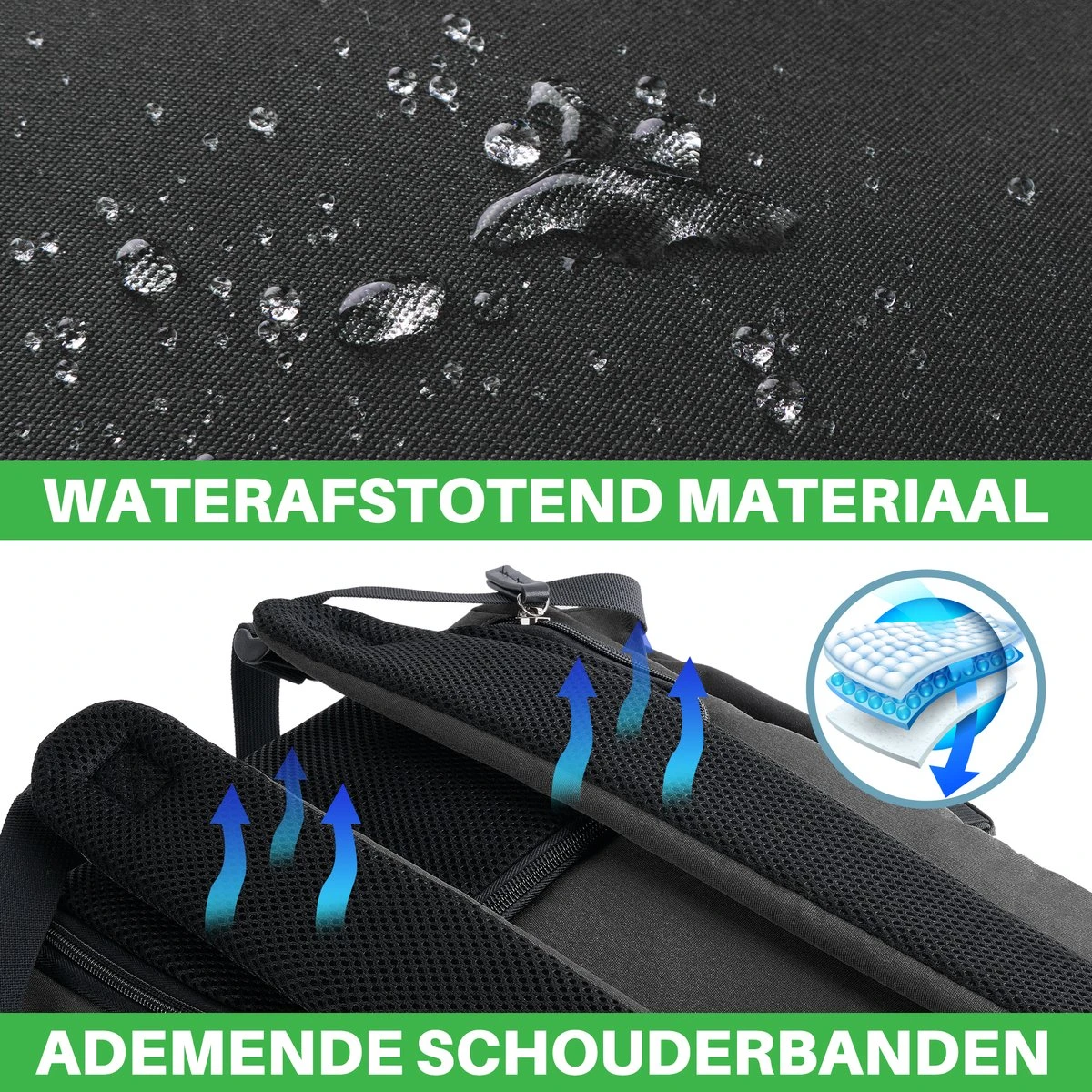 Brisby Slijtvaste Luiertas – Verzorgingstas - Two Tone Zwart En Donkergrijs - Inclusief Verschoonmatje - Isoleervakken - Met Geïntegreerde Kinderwagen Haken 11 Brisby Slijtvaste Luiertas – Verzorgingstas - Two Tone Zwart En Donkergrijs - Inclusief Verschoonmatje - Isoleervakken - Met Geïntegreerde Kinderwagen Haken - Image 11