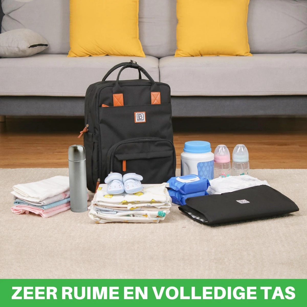 Brisby Slijtvaste Luiertas – Verzorgingstas – Met Buggymontage - Zwart 8 Brisby Slijtvaste Luiertas – Verzorgingstas – Met Buggymontage - Zwart - Image 8