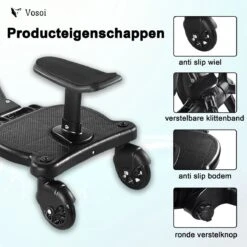 Vosoi - Meerijdplankje - Kinderwagen - Buggy's - Onderweg - Universeel - Verstelbaar - Zitje - Onderweg - 2 Wielen - Kinderwagen Accessoires -Baby Care Verkoop 1200x1200 378