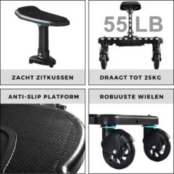 Merkloos Kinderwagen/Buggy Meerijdplankje - Kant & Klaar - In Elkaar Gezet - Universeel – Met Zitje – Verstelbaar – Zwart -Baby Care Verkoop 1200x1200 441