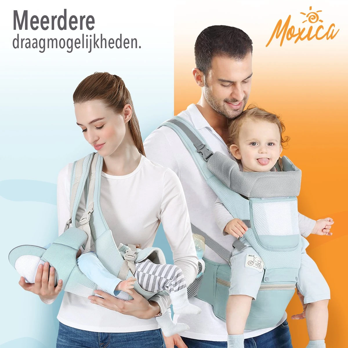 Moxica Draagzak Baby - Draagdoek - Carrier - Kinderdrager - Babydrager - Drager 2 Moxica Draagzak Baby - Draagdoek - Carrier - Kinderdrager - Babydrager - Drager - Image 2