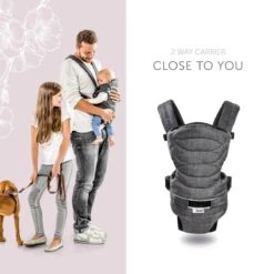 Hauck 2 Way Carrier Draagzak - Buikdrager - Melange Charcoal -Baby Care Verkoop 1200x1200 696