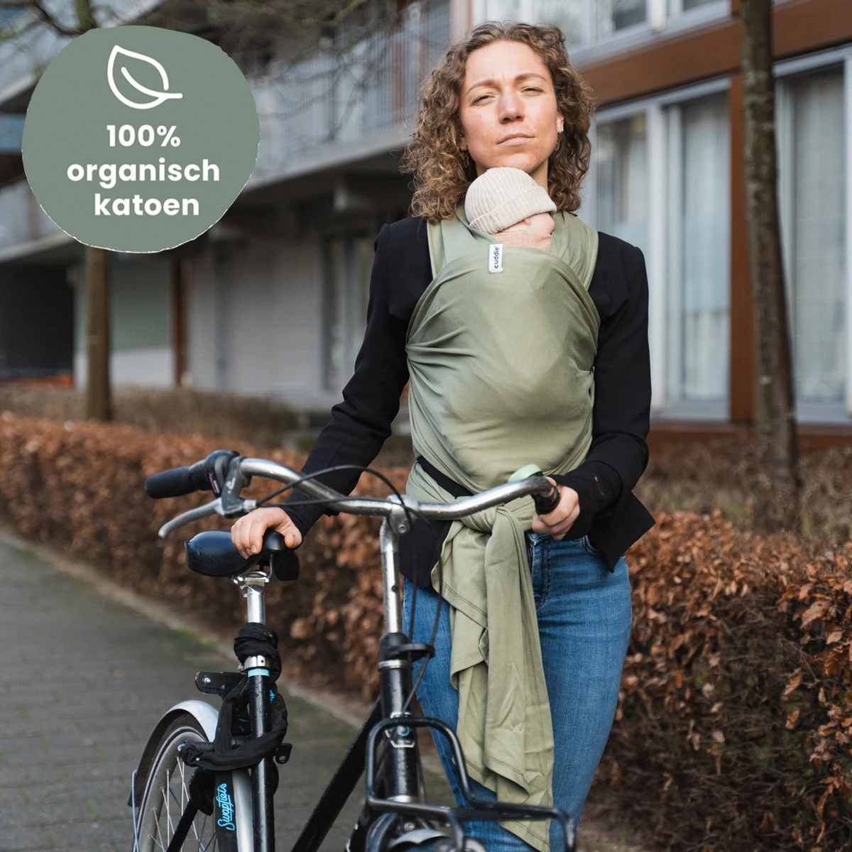 Cuddie Baby Draagdoek - Premium Organic Baby Draagdoek Gemaakt Van Bio Katoen - Newborns Tot 15 Kg - Baby Cadeau - Met Wenskaart - Olive 1 Cuddie Baby Draagdoek - Premium Organic Baby Draagdoek Gemaakt Van Bio Katoen - Newborns Tot 15 Kg - Baby Cadeau - Met Wenskaart - Olive