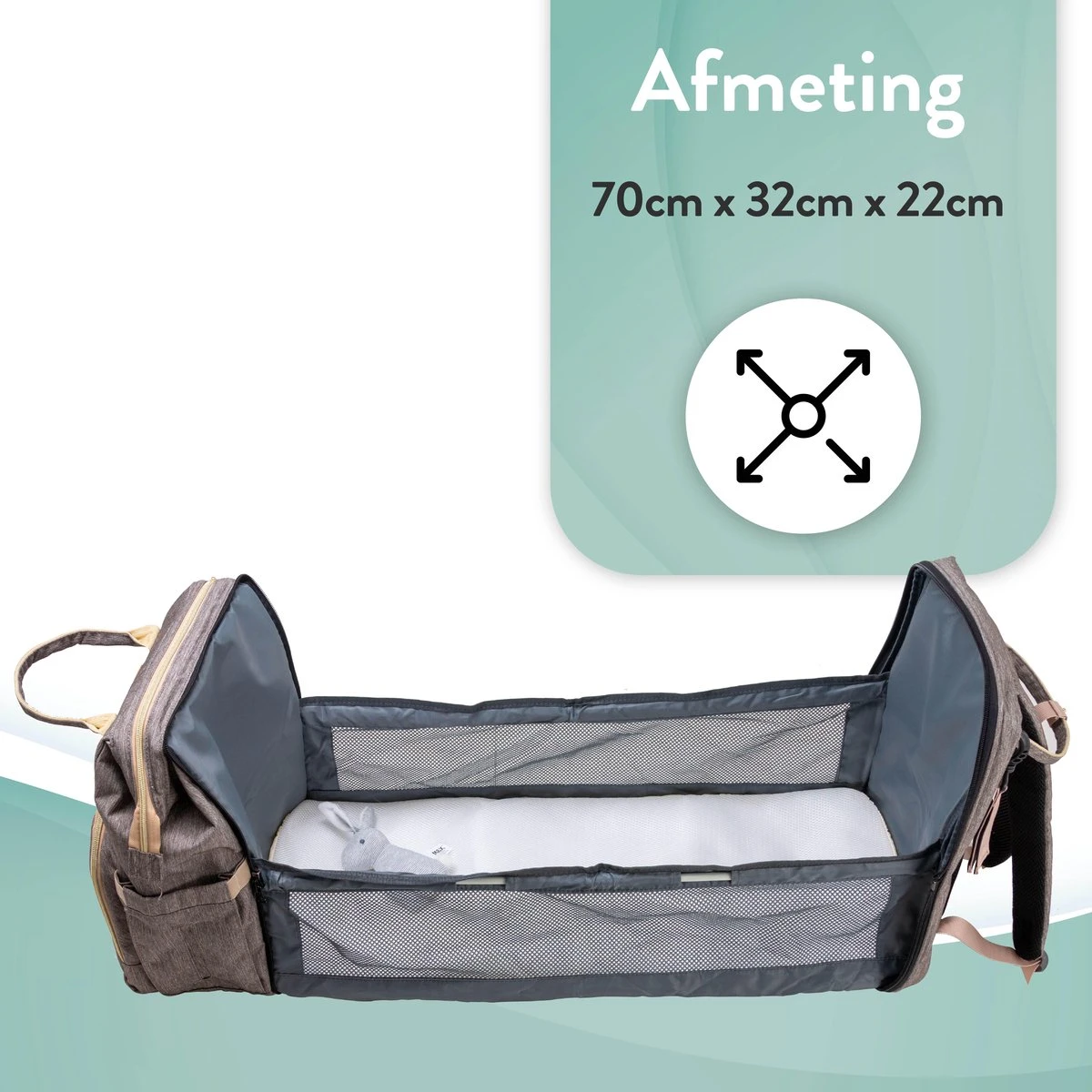 Luiertas Rugzak - Monx Luiertas Verzorgingstas Met Uitklapbaar Babybedje - Overzichtelijke Luierrugzak Extra Buggy En Kinderwagen Haken Inclusief Geïsoleerde Flessenhouder - Grijs 2 Luiertas Rugzak - Monx Luiertas Verzorgingstas Met Uitklapbaar Babybedje - Overzichtelijke Luierrugzak Extra Buggy En Kinderwagen Haken Inclusief Geïsoleerde Flessenhouder - Grijs - Image 2