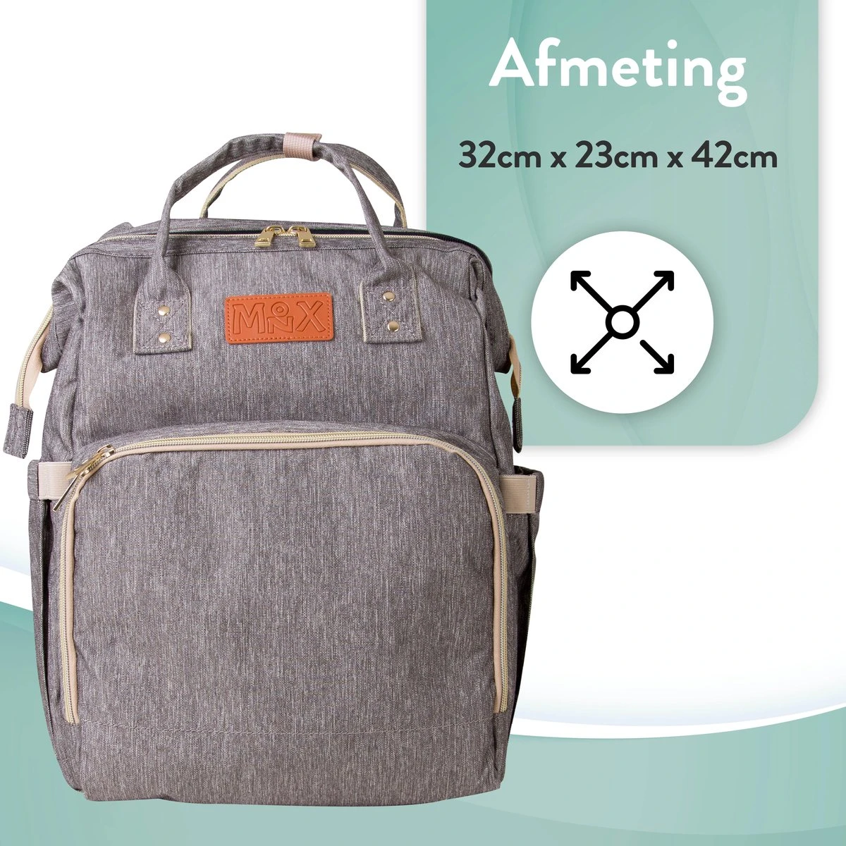 Luiertas Rugzak - Monx Luiertas Verzorgingstas Met Uitklapbaar Babybedje - Overzichtelijke Luierrugzak Extra Buggy En Kinderwagen Haken Inclusief Geïsoleerde Flessenhouder - Grijs 3 Luiertas Rugzak - Monx Luiertas Verzorgingstas Met Uitklapbaar Babybedje - Overzichtelijke Luierrugzak Extra Buggy En Kinderwagen Haken Inclusief Geïsoleerde Flessenhouder - Grijs - Image 3