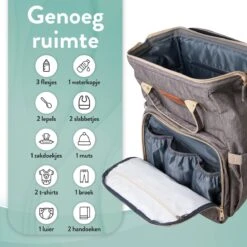 Luiertas Rugzak - Monx Luiertas Verzorgingstas Met Uitklapbaar Babybedje - Overzichtelijke Luierrugzak Extra Buggy En Kinderwagen Haken Inclusief Geïsoleerde Flessenhouder - Grijs 22 Luiertas Rugzak - Monx Luiertas Verzorgingstas Met Uitklapbaar Babybedje - Overzichtelijke Luierrugzak Extra Buggy En Kinderwagen Haken Inclusief Geïsoleerde Flessenhouder - Grijs -Baby Care Verkoop 1200x1200 99