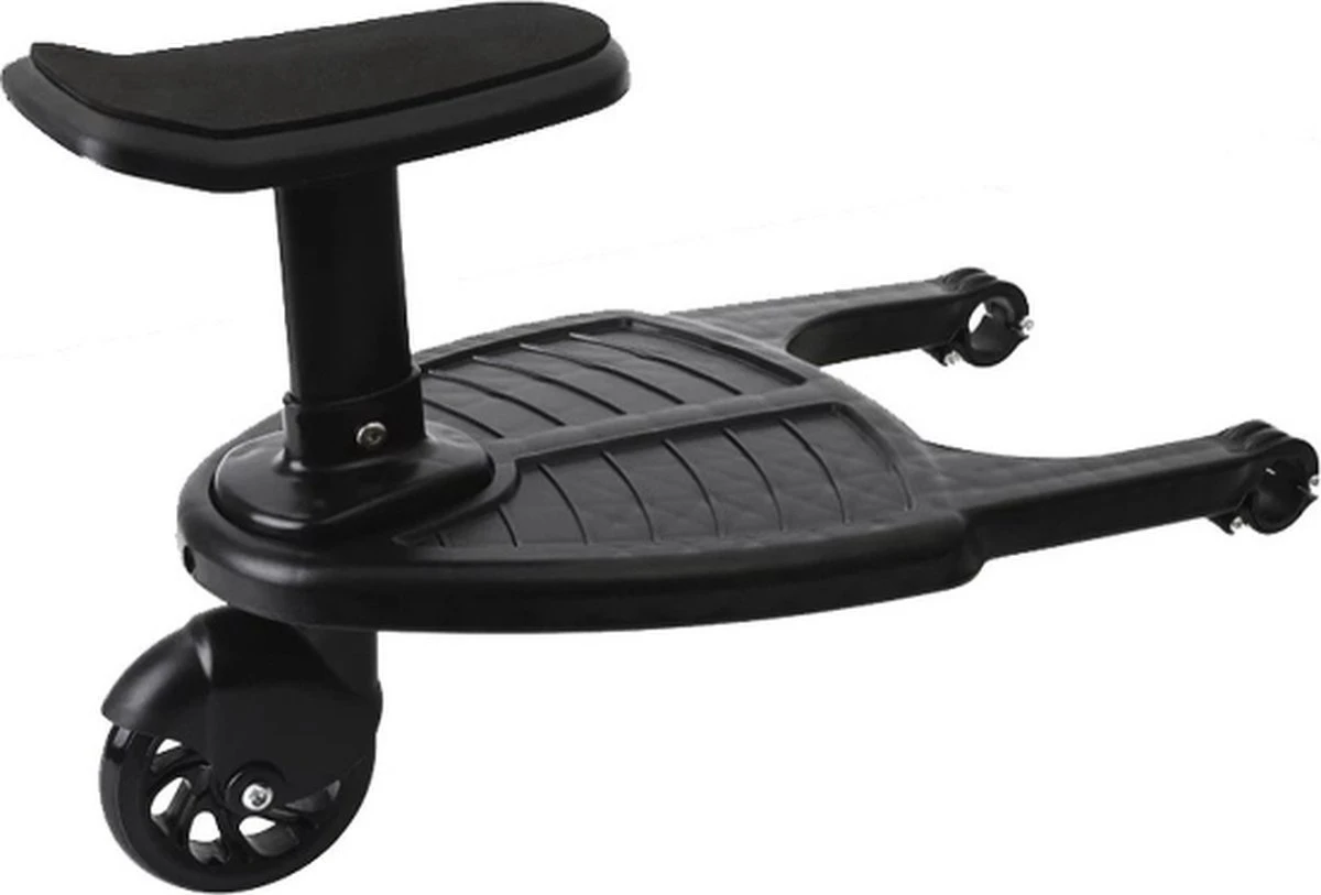 Honhill® - Kinder Meerijdplankje - Zwart - Kinderwagen - Buggy - 1 Wiel - Met Stoeltje 2 Honhill® - Kinder Meerijdplankje - Zwart - Kinderwagen - Buggy - 1 Wiel - Met Stoeltje - Image 2