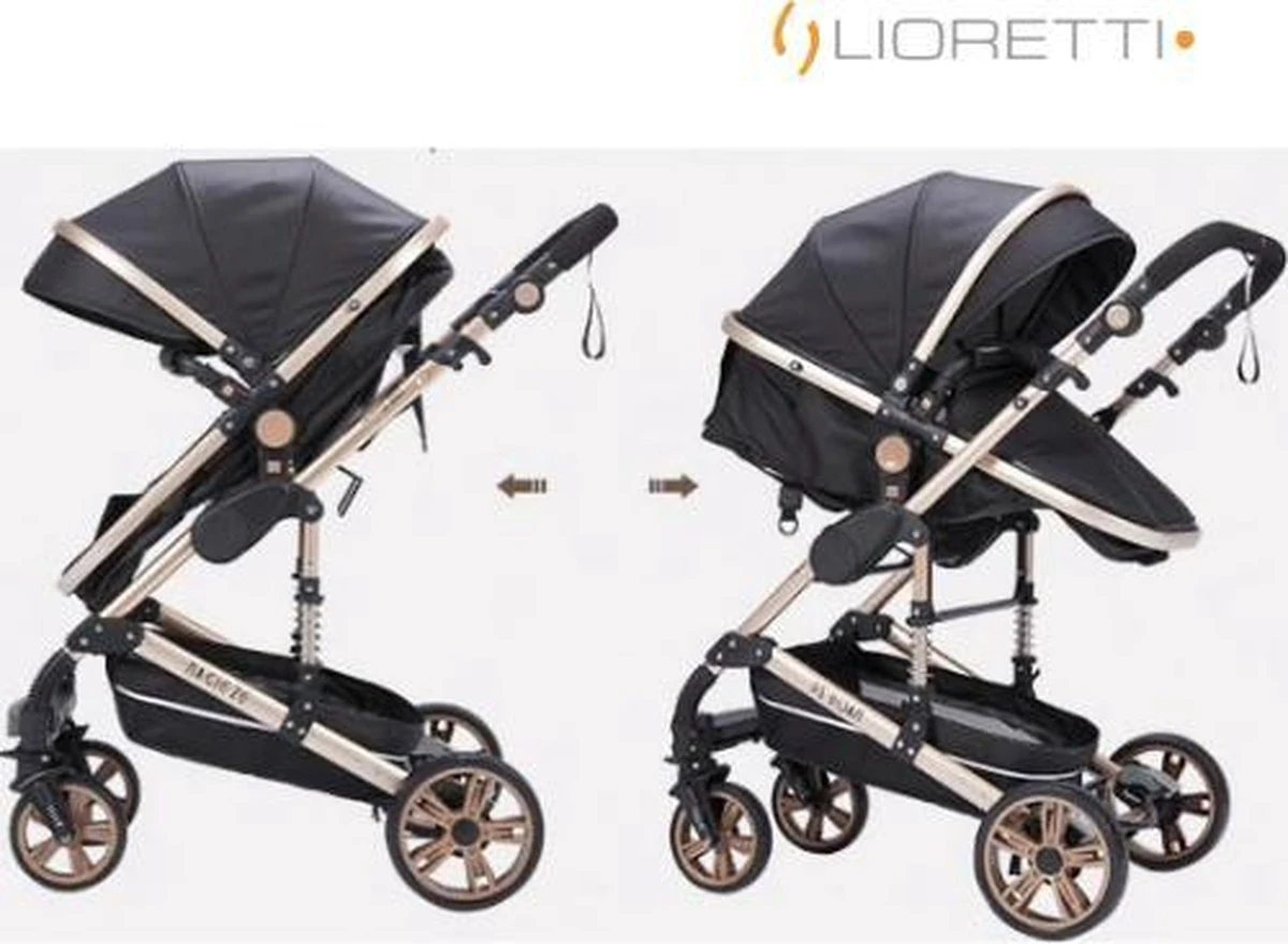 Merkloos Lioretti® Luxe Baby Buggy 3 In 1 | Baby Wagen | Kinderwagen Met Stoel En Wieg | Inklapbaar | Hoge Kwaliteit | Combi | Zwart 13 Merkloos Lioretti® Luxe Baby Buggy 3 In 1 | Baby Wagen | Kinderwagen Met Stoel En Wieg | Inklapbaar | Hoge Kwaliteit | Combi | Zwart - Image 13