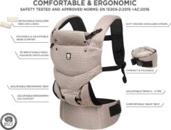 Dooky Ergonomische Draagzak Urban Comfort Beige Desert -Baby Care Verkoop 1200x912 2