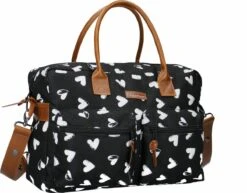 Kidzroom Black And White Luiertas - Zwart - Ophanglussen Kinderwagen - Verschoonmatje - Verstelbare Schouderband -Baby Care Verkoop 1200x939 2