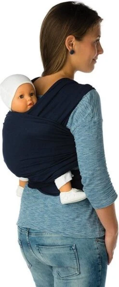 Babylonia Draagdoek - Tricot-Slen - Jeansblauw -Baby Care Verkoop 501x1200