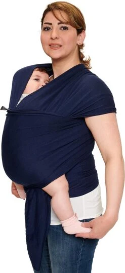 Baby Garden Draagdoek Donkerblauw - Ergonomisch - Original - Gratis Slabbetje -Baby Care Verkoop 550x1200