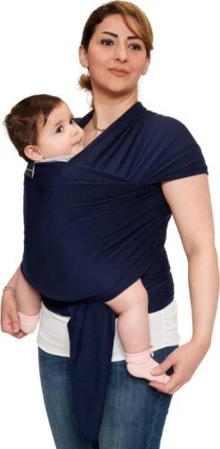 Baby Garden Draagdoek Donkerblauw - Ergonomisch - Original - Gratis Slabbetje -Baby Care Verkoop 588x1200