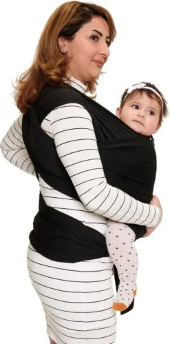Baby Garden Draagdoek Zwart - Ergonomisch - Original - Gratis Slabbetje -Baby Care Verkoop 594x1200