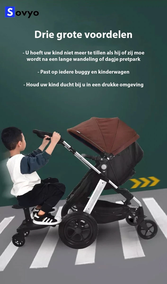 Merkloos Meerijdplankje Universeel Buggy/Kinderwagen - Kinderwagen Accessoire Met Afneembaar Zitje Van Hoogwaardige Kwaliteit - Verstelbaar Meerijdplankje 3 Merkloos Meerijdplankje Universeel Buggy/Kinderwagen - Kinderwagen Accessoire Met Afneembaar Zitje Van Hoogwaardige Kwaliteit - Verstelbaar Meerijdplankje - Image 3