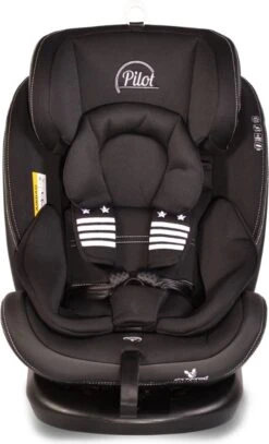 Cangaroo Pilot Black Leather SPS Isofix 360° 0-36 Kg Autostoel Met Zonnekap -Baby Care Verkoop 728x1200