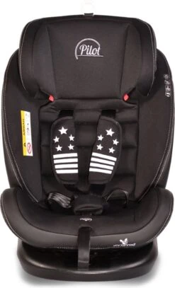 Cangaroo Pilot Black Leather SPS Isofix 360° 0-36 Kg Autostoel Met Zonnekap -Baby Care Verkoop 729x1200