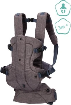 Fillikid Baby Draagzak 4 In 1 Ergonomisch - Buikdrager - Rugdrager - Multifunctioneel - Grijs
