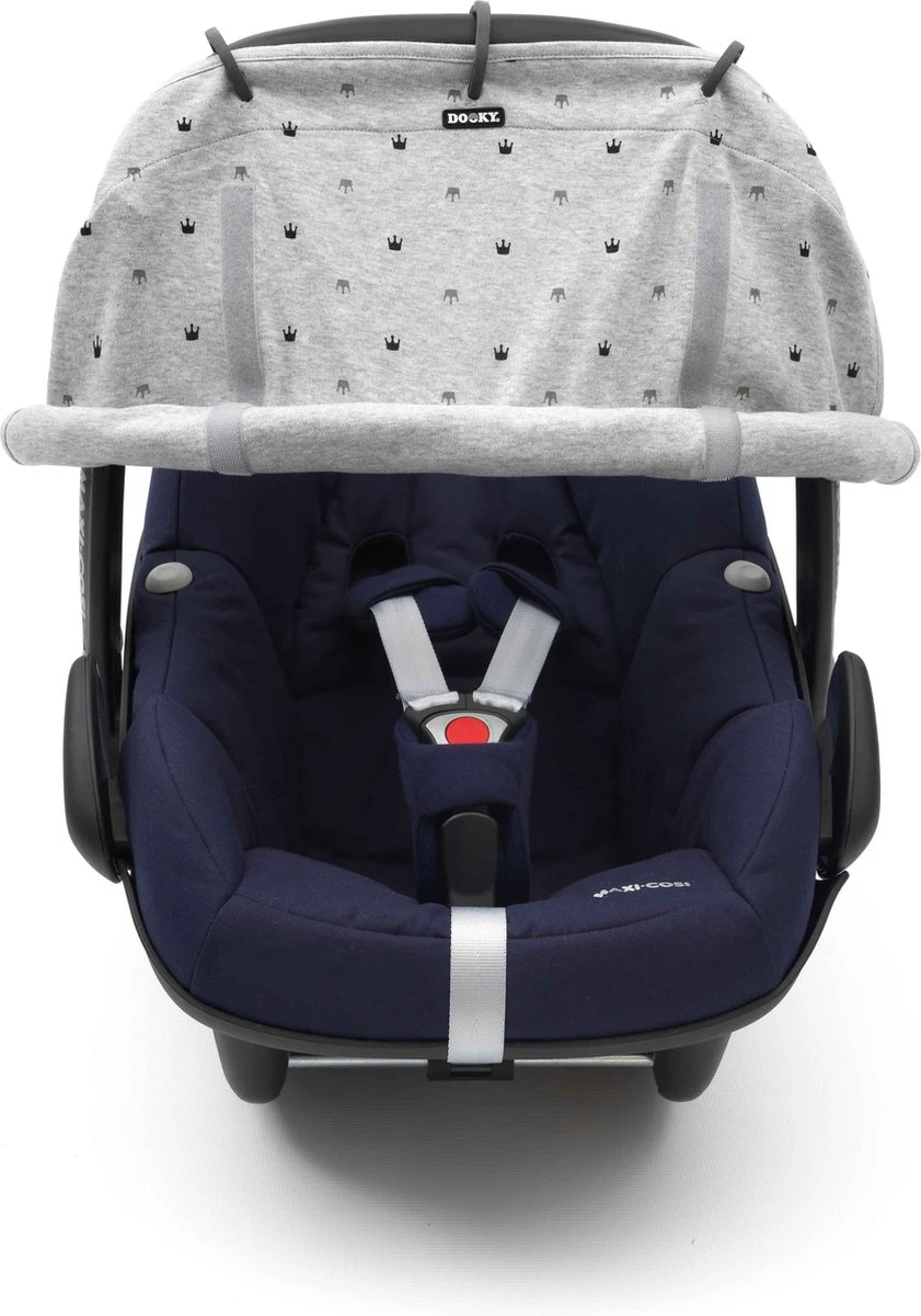 Dooky Universal Cover Zonnescherm Kinderwagen - Light Grey Crowns 3 Dooky Universal Cover Zonnescherm Kinderwagen - Light Grey Crowns - Image 3