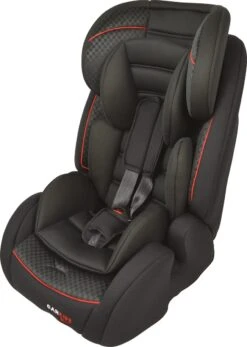 Carkids Verstelbaar Kinderautostoeltje Zwart En Rood | Kinderautostoel Groep 1-2-3 Met Isofix En Top Tether Connector | Kinderen Van 9 Maanden -12 Jaar | 9-36 Kg