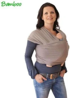 Smallvips Draagdoek Taupe - Rekbare Draagdoek Van Bamboo - Heerlijk Zacht En Koel - Ergonomisch Dragen -Baby Care Verkoop 858x1200